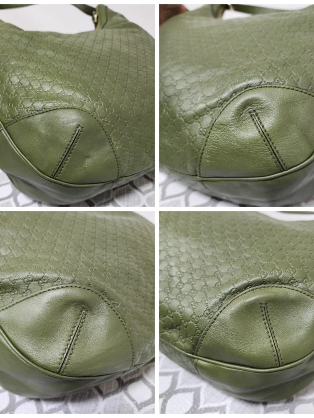 Authentic Gucci Microguccima Nice Hobo Bag Green